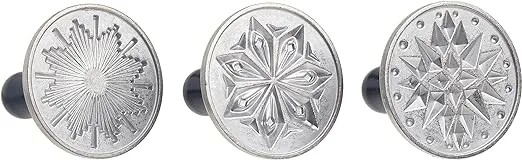 Nordic Ware Starry Night Cast Cookie Stamps, 3-inch rounds, Silver