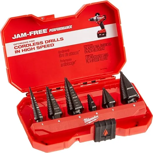 Milwaukee 48-89-9224 Step Bit 6-Piece Set (#1, 4, 6, 7, 8, 9)