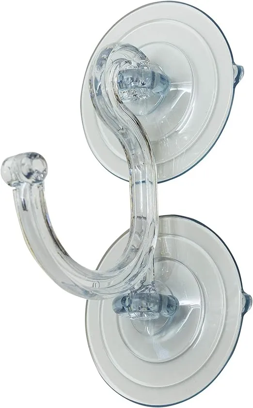 Commercial Christmas Hardware 5750-86-5034 Double Suction Wreath Hook, Clear