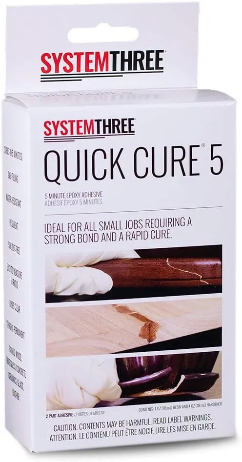 System Three Quick Cure 5 Epoxy Adhesive, 1/2 Pint Kit