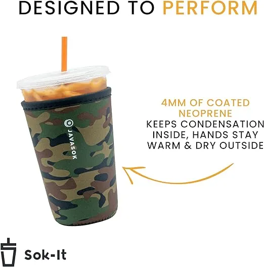 Sok It Java Sok Iced Coffee & Cold Soda Insulated Neoprene Cup Sleeve (Sunrise Boulevard, Medium: 22-28oz)