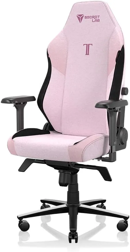 Secretlab Titan Evo Plush Pink Gaming Chair - Ergonomic & Heavy Duty Computer Chair with 4D Armrests, Magnetic Head Pillow & Lumbar Support - Big and Tall Gaming Chair 395 lbs - Pink - Fabric