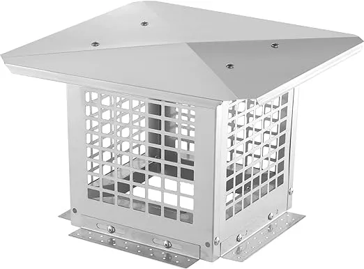 VEVOR Chimney Cap 9 x 9 inch Practical Accessories & Easy Installation, Fits Mesh Covers Outside Clay Flue Shingles, Silver