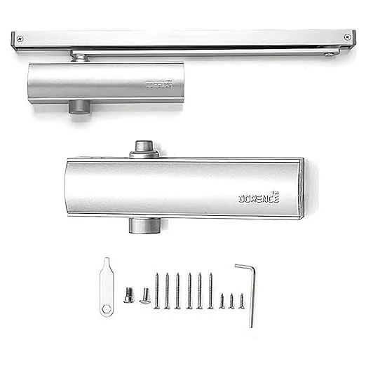 IDB Modern Automatic Door Closer - Heavy Duty Door Closer - Commercial Grade Hydraulic Operated Door Hardware - for Residential or Commercial Use - Garage Door Springs with Hold Open Feature