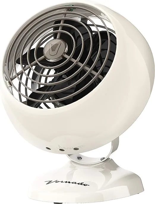 Vornado VFAN Mini Classic Personal Vintage Air Circulator Fan, Vintage White- Classic Base, Small