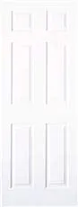 Masonite® 6-Panel Hollow Core Slab Door, Textured Finish, Primed White, 30X80 In.