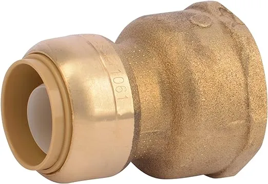 SharkBite 3/4 x 1 Inch FNPT Water Softener Adapter, Push To Connect Brass Plumbing Fitting, PEX Pipe, Copper, CPVC, PE-RT, HDPE, U086LFA