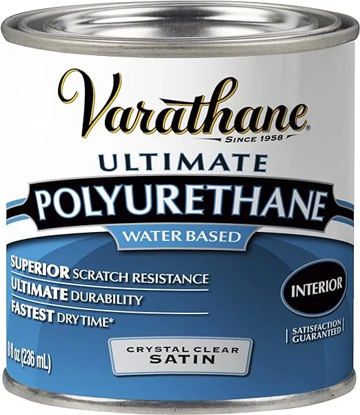 Varathane 200261H Water-Based Ultimate Polyurethane, Half Pint, Satin Finish