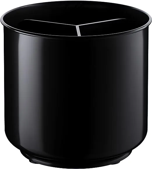 Extra Large and Sturdy Rotating Black Utensil Holder Caddy with No-Tip Weighted Base, and Gripped Insert - Rust Proof and Dishwasher Safe Kitchen Utensils Holder and Cutlery Holder