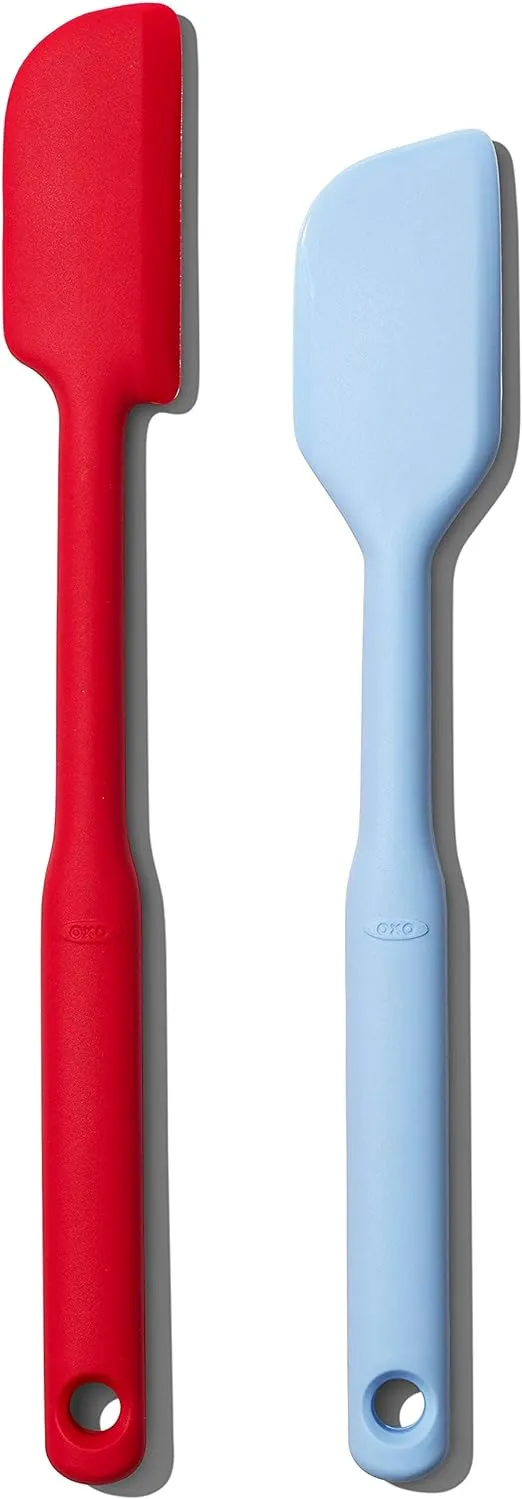 OXO Good Grips 2 Piece Silicone Spatula Set, red/seltzer