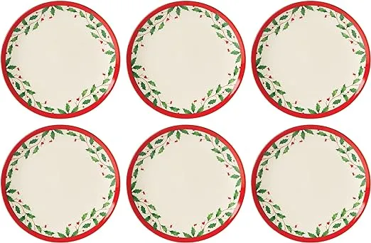 Lenox 893491 Holiday 6-Piece Accent Plate Set