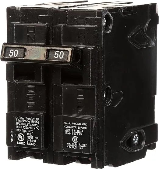 Q250 50-Amp Double Pole Type QP Circuit Breaker