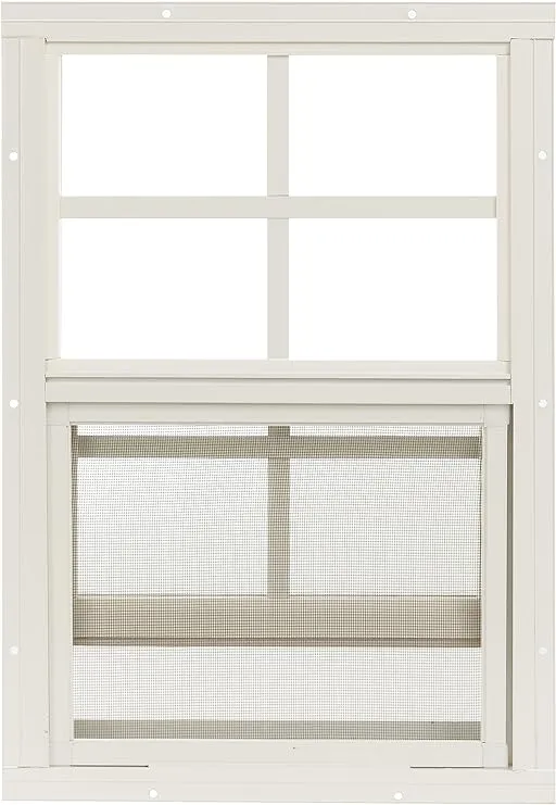 Shed Window 18" W x 23" H, Flush Mount Black for Sheds, Playhouses, and Chicken Coops 1 PK (W1823BLK-BX1)