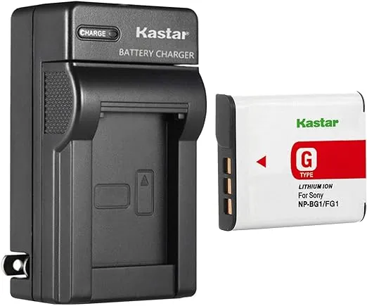 Kastar 1-Pack NP-BG1 Battery and AC Wall Charger Replacement for Sony Cyber-Shot DSC-W215, Cyber-Shot DSC-W220, Cyber-Shot DSC-W230, Cyber-Shot DSC-W270, Cyber-Shot DSC-W275, Cyber-Shot DSC-W290