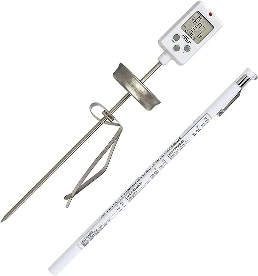 CDN Digital Candy Thermometer Long 8'' Stainless Steel Stem, Adjustable Pot Clip, Preset Candy Stages with Audio/Visual Alerts, Instant Read For Cooking, Deep Frying & Oil - DTC450