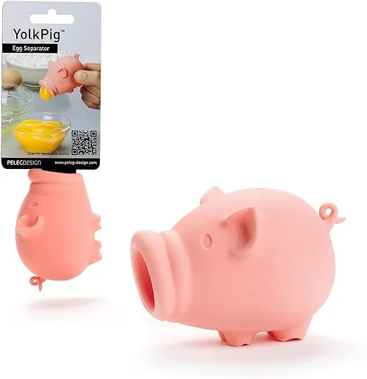 Peleg Design Silicone Egg Separator, Separate Egg Yolk from Egg White, Swallow Release, Yolk Divider Egg Extractor, Kitchen Gadgets Baking Tools (YolkPig)