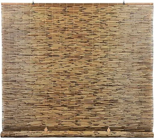Radiance Cord Free Bamboo Shades - Roll-Up Shades for Porch, Patio & Interior Windows - Bamboo Shades for Indoor & Outdoor - Cocoa - 60" W x 72" L - (3370760E)