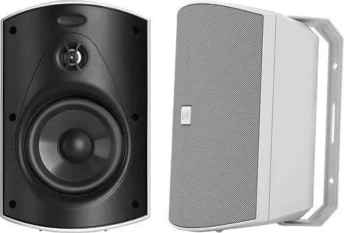 Polk Audio Patio 200 Indoor/Outdoor Speaker with 3/4" Anodized-Aluminum Dome Tweeter & 5" Mineral-Filled Polymer Cone Woofer, 2-Way Speaker System, All-Weather Durability, Wall Mountable, White