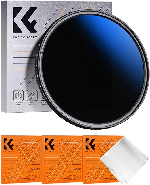 K&F Concept 43mm Variable ND Lens Filter ND2-ND400 (1-9 Stops) 18 Multi-Layer Coatings Adjustable Neutral Density Ultra Slim Lens Filter for Camera Lens (K-Series)