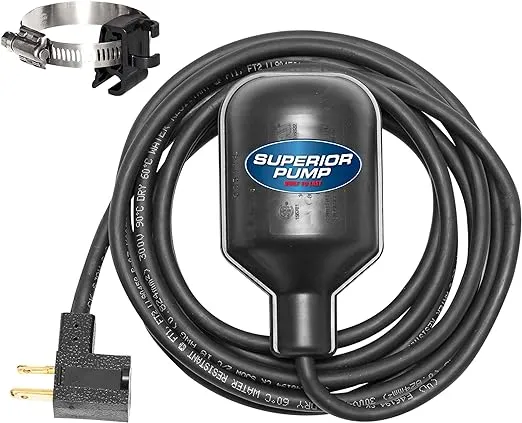 Superior Pump 92000 Tethered Float Switch , Black