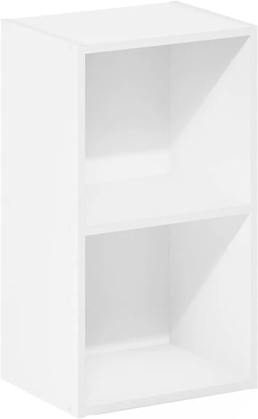 Furinno Luder Bookcase / Book / Storage, 2-Tier Cube, White