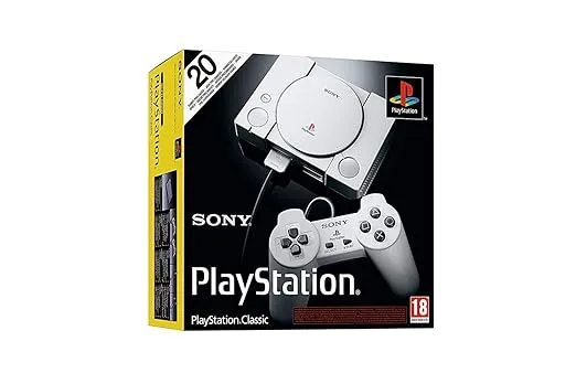 Sony Playstation Classic Console with 20 Playstation Games Pre-Installed Holiday Bundle, Includes Final Fantasy VII, Grand Theft Auto, Resident Evil Director's Cut and More