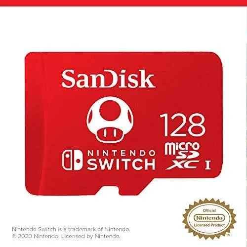 SanDisk 128GB microSDXC Card, Licensed for Nintendo Switch - SDSQXAO-128G-GNCZN