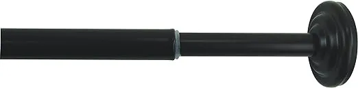 Versailles Home Fashions MTR1524-90 1/2" Diameter Mini Tension Rod, 15" to 24", Black