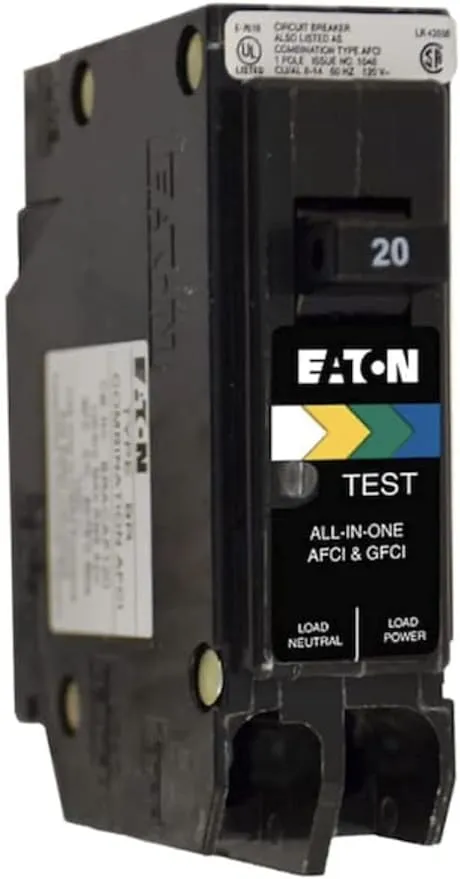 Eaton All In One Breaker Plug On Neutral Arc FaultGround FaultOvercurrent Protection 20amp