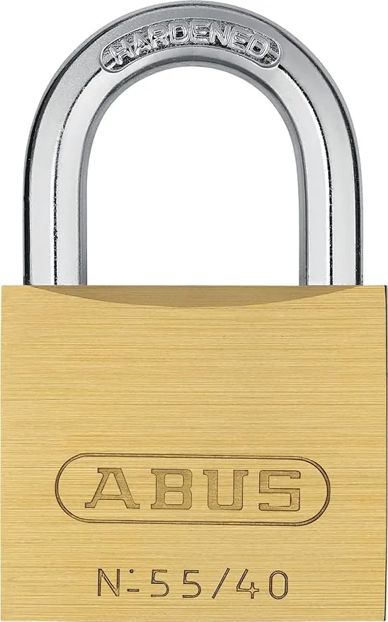 ABUS 55/40 Solid Brass Keyed Padlock with 2 Keys, Hardened Steel Shackle with Anti Corrosion Inner Lock Components, Keyed Different