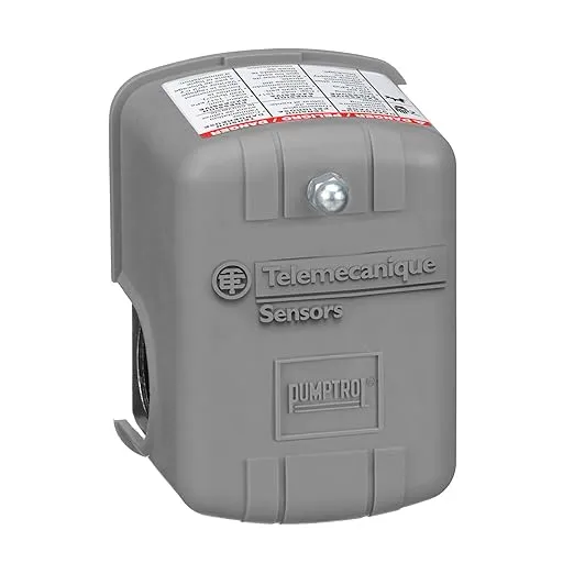 Telemecanique Sensors 9013FHG2J27 Air-Compressor Pressure Switch, 100 Psi Set Off, 20 Psi Fixed Differential, 1/4" Npsf Internal