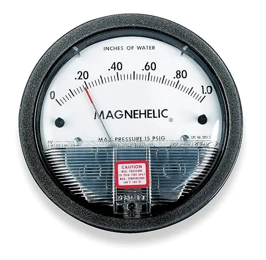 Pressure Gauge, 0 to 1 In H2O