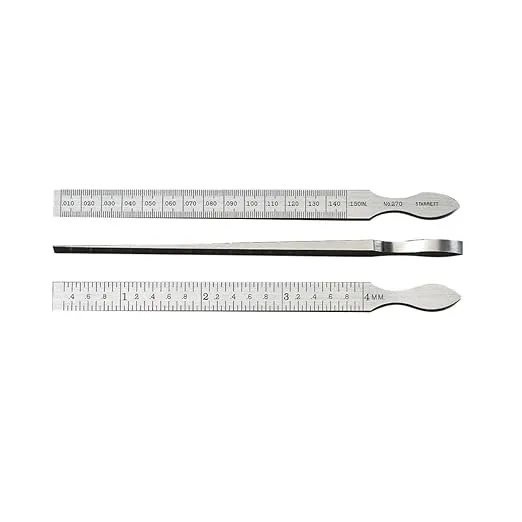Starrett 270 Taper Gage, Quality Tool Steel, Measures Hole & Slot Sizes, 0.010-0.150in Range, 6-1/4in Length, Precision Shim, Durable