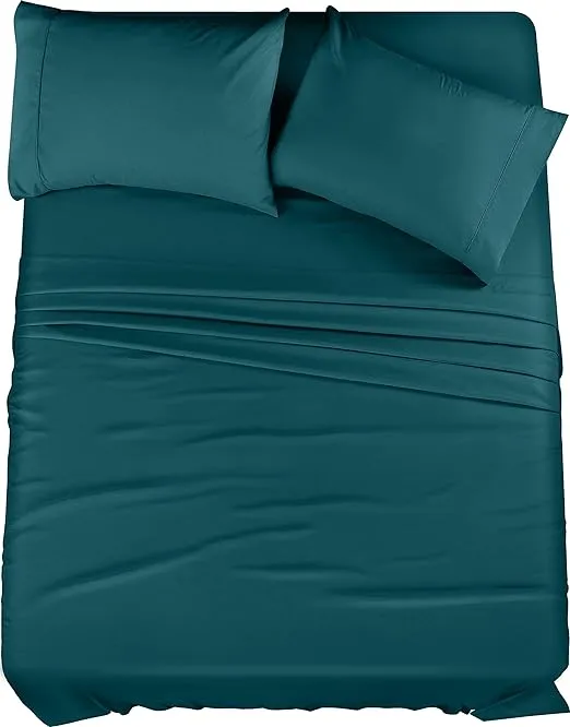 Utopia Bedding Queen Bed Sheets Set - 4 Piece Bedding - Brushed Microfiber - Shrinkage and Fade Resistant - Easy Care (Queen, Teal)