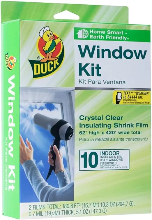 Duck Brand Indoor 10-Window Shrink Film Insulator Kit, 62-Inch x 420-Inch, 286216