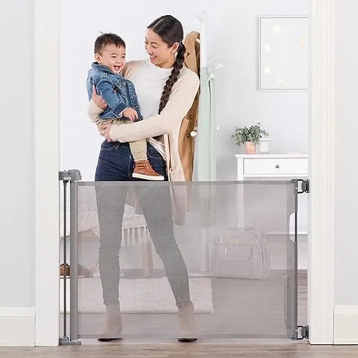 Regalo Extra Wide Retractable Baby Gate, Award Winning Brand, Expands up to 50" Wide, Easy Install, Includes Installation Template, Locking Indicator