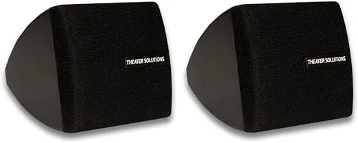 Theater Solutions TS30B Mountable Indoor Speakers Black Bookshelf Pair, 2.5 Inch (Pack of 2)