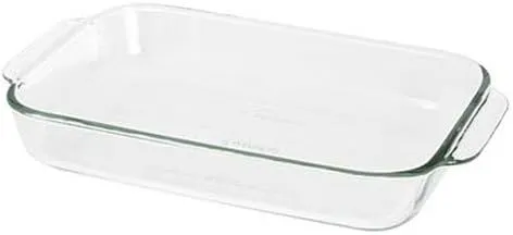 Pyrex Basics 2 Quart Glass Oblong Baking Dish, Clear 7 x 11 inch (Pack of 2)