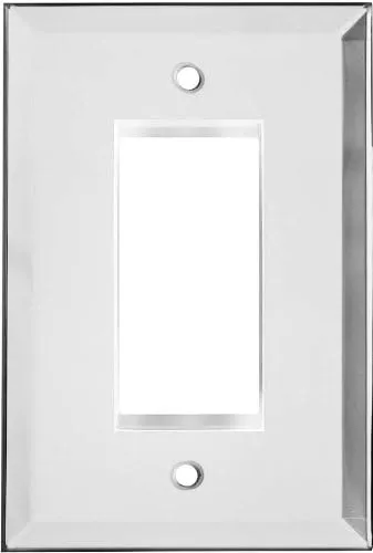 1 GFI Rocker | Plain Glass Mirror Switch Plates And Outlet Covers | 3.5" x 5.25" | Quality Outlet Cover Plates For All Configurations