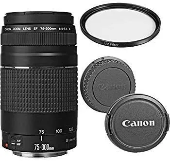 Canon EF 75-300mm f/4-5.6 III Telephoto Zoom Lens with UV Filter (Renewed)