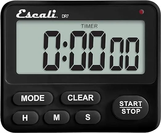 Escali Extra Loud Display Digital Kitchen Timer with Clock Mode, Recall Timer Magnetic Back