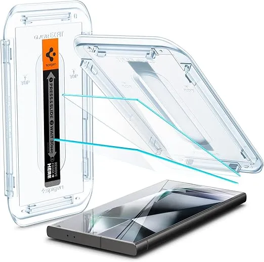 Spigen Tempered Glass Screen Protector [GlasTR EZ Fit] designed for Galaxy S24 Ultra [Case Friendly] - 2 Pack