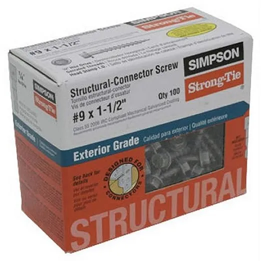 Simpson Strong-Tie SD9112R100-2PK - #9 x 1-1/2" Connector Screws, 2 Sets of 100 Pack