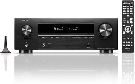 Denon AVR-X1800H 7.2 Channel AV Receiver - 80W/Channel, Wireless Streaming via Built-in HEOS, WiFi, & Bluetooth, Supports Dolby Vision, HDR10+, Dynamic HDR, and Home Automation Systems