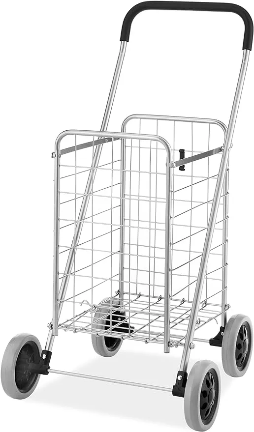 Whitmor Utility Shopping Cart - Durable Folding Design for Easy Storage, Model Number: 6250-4997-2-SIOC