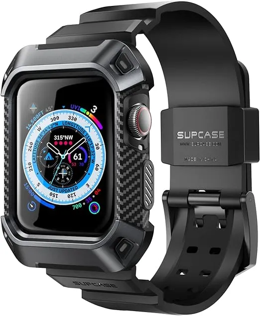 SUPCASE for Apple Watch Series 9/8/7/6/5/4/SE2/SE [41/40mm] Case with Band (Unicorn Beetle Pro), Rugged Men Cover Protective Case with Adjustable Strap Bands for iWatch 9/8/7/6/5/4/SE2/SE, Black