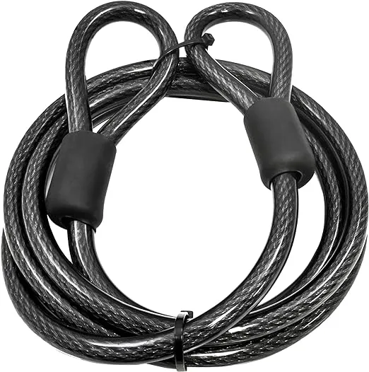 Lumintrail 12mm (1/2 inch) Heavy-Duty Security Cable, Vinyl Coated Braided Steel with Sealed Looped Ends (4', 7', 10', 15' or 30') (30-FT)