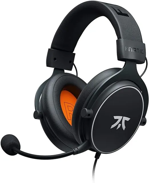 Fnatic React Gaming Headset for Esports with 53mm Drivers, Metal Frame, Precise Stereo Sound, Broadcaster Detachable Microphone, 3.5mm Jack [PC, PS4, PS5, Xbox ONE, Xbox Series X] [PlayStation_4]