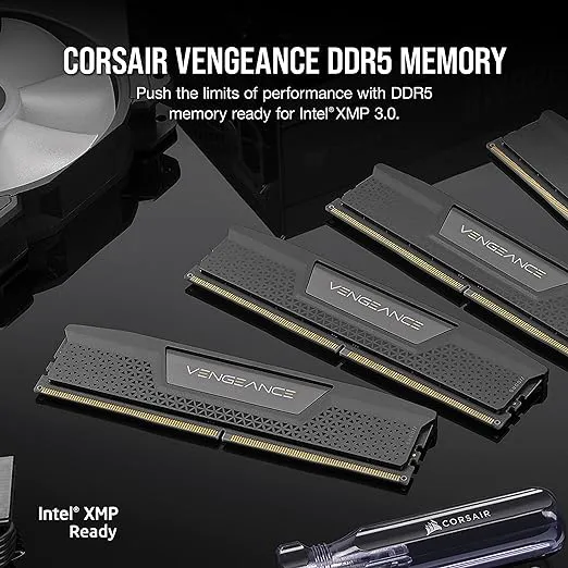 CORSAIR VENGEANCE DDR5 RAM 32GB (2x16GB) 5600MHz CL40-40-40-77 1.25V Intel XMP Desktop Computer Memory - Black (CMK32GX5M2B5600C40)