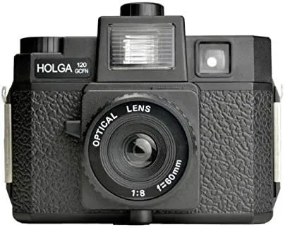 HOLGA 120GCFN Plastic Medium Format Camera with Built-in Flash and Glass Lens, Black (296120)